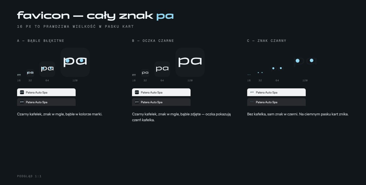 Logotyp z Panchang, litery zamienione na krzywe. Bąble siedzą w oczkach „p” i „a” — wpisane w counter, nie dorysowane obok. Sygnet to sama para liter, na awatar i naklejkę.